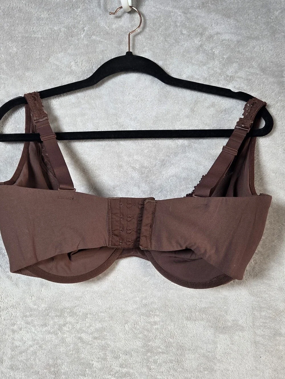 SKIMS Fits Everybody Lace Underwire Bra Cocoa Brown Size 38H FLAW - Picture 4 of 7
